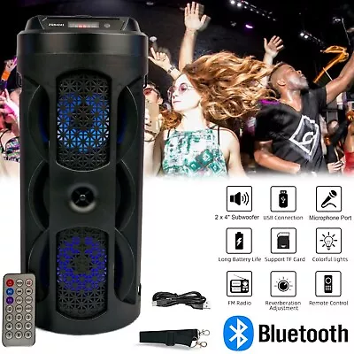 Kaufen Tragbarer Bluetooth Lautsprecher Wireless Schwerer Bass Party Soundsystem FM/Mikrofon/Fernbedienung • 38.34€