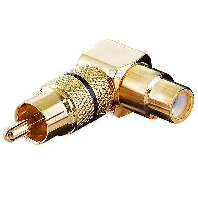 Kaufen Audio Winkel Adapter 90° Cinch Stecker Auf Buchse, Vergoldet Metall • 4.99€