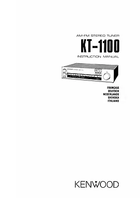 Kaufen Bedienungsanleitung-Operating Instructions Für Kenwood KT-1100  • 8.50€