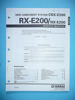 Kaufen Service Manual Für Yamaha RX-E200 ,  ORIGINAL • 14€