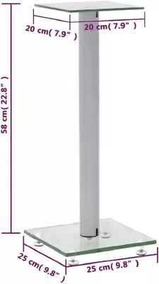Kaufen VidaXL 2X Lautsprecherständer Säulen Glas Silbern Boxen Ständer Stativ Podest • 29€