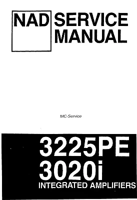 Kaufen Service Manual-Anleitung Für NAD 3020 I, 3225 PE  • 11€
