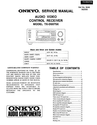 Kaufen Service Manual-Anleitung Für Onkyo TX-DS575 X   • 11€