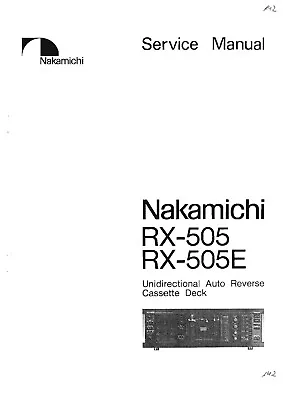Kaufen Service Manual-Anleitung Für Nakamichi RX-505  • 13€