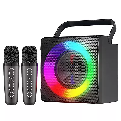 Kaufen Karaoke Machine Portable System LED Lights & Microphone Bluetooth AUX USB TF • 35.99€