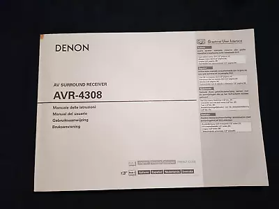 Kaufen Bedienungsanleitung DENON AVR-4308 Italiano/Espanol/Nederlands/Swenska • 16€