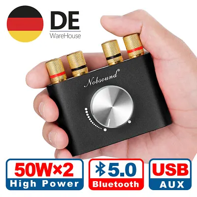 Kaufen Nobsound Mini Bluetooth 5.0 Digital Power Amplifier HiFi Stereo Verstärker 50W×2 • 33.99€