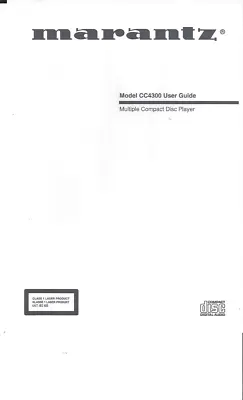 Kaufen Marantz User Manual Bedienungsanleitung Für Model CC 4300 Englisch Copy • 9€
