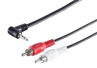 Kaufen AUX Kabel 3,5 Mm Klinken Stecker Gewinkelt > 2x Cinch Stecker HIFI Stereo 1,5 M • 4.96€
