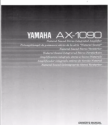 Kaufen Yamaha  Bedienungsanleitung User Manual Owners Für AX - 1090 Englisch  Copy • 9.95€