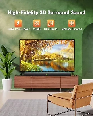 Kaufen Ultimea Soundbar Equalizer 120 Watt 4K TV PC Gaming Filme Bluetooth AUX Bass • 102.58€
