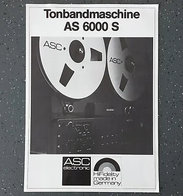 Kaufen ASC Electronic Tonbandmaschine AS 6000 S, Prospekt • 10€