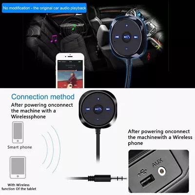 Kaufen # Audio Music Receiver Adapter 3.5mm AUX Car Bluetooth-compatible Player Handsfr • 9.51€