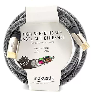 Kaufen Inakustik PREMIUM High Speed HDMI Kabel Mit Ethernet 1,75m 2160p 3D 4K UHD 088 • 11.95€