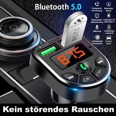Kaufen Bluetooth FM Transmitter Auto Kfz Radio Adapter Mit Dual USB Ladegerät Für Handy • 6.50€