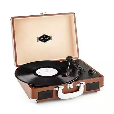 Kaufen Retro Schallplattenspieler Lautsprecher 33/45/78 Koffer Plattenspieler Braun • 54.99€