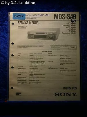 Kaufen Sony Service Manual MDS S41 Mini Disc Deck (#6297) • 15.99€