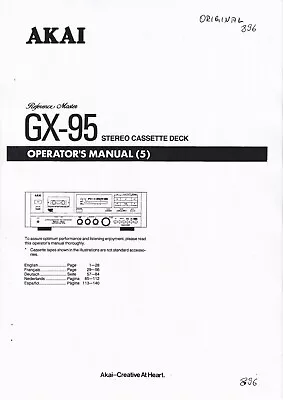 Kaufen Bedienungsanleitung-Operating Instructions Für Akai GX-95 In English • 11€