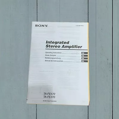 Kaufen Sony TA-FE570 TA-FE370 Bedienungsanleitung • 7.90€