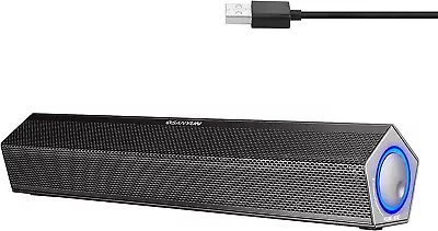 Kaufen Computer Desktop Soundbar Lautsprecher 8W HiFi Stereo Bluetooth Schwarz USB Powered • 17.28€