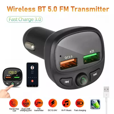 Kaufen Bluetooth 5.0 FM Transmitter, Auto Radio Adapter Freisprecheinrichtung KFZ Kit • 8.99€