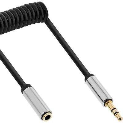 Kaufen InLine® Slim Audio Spiralkabel Klinke 3,5mm ST/BU, 4-polig, Stereo, 2m • 8.03€
