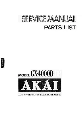 Kaufen Service Manual-Anleitung Für Akai GX-4000 D  • 12.50€