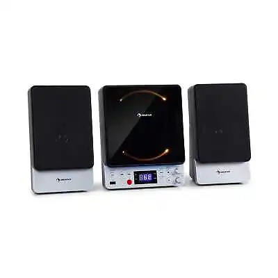 Kaufen Microsystem Stereoanlage Karaoke CD-Player Bluetooth USB Fernbedienung Silber • 64.89€