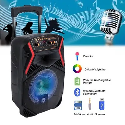 Kaufen 8   Tieftöner Wireless Tragbarer Bluetooth Lautsprecher Stereo Audio Trolley Mit Rädern UK • 59.43€