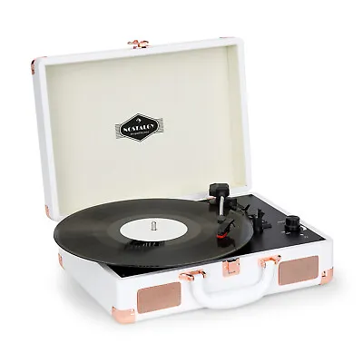 Kaufen Retro Schallplattenspieler Lautsprecher 33/45/78 Koffer Plattenspieler Weiß • 65.99€