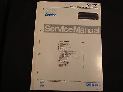 Kaufen Original Service Manual Schaltplan  Philips  CD115 • 12.50€