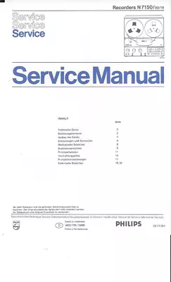 Kaufen Philips Service Manual Für N 7150 Deutsch Copy • 9.90€