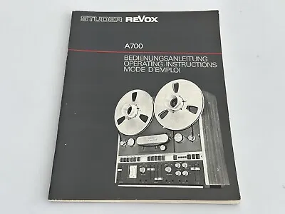Kaufen Revox A700 Operating Instructions / Bedienungsanleitung #5 • 39€