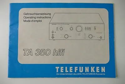 Kaufen Telefunken TA 350 Hifi Gebrauchsanweisung To-5536 • 9.90€