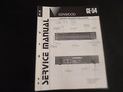 Kaufen Original Service Manual Schaltplan Kenwood GE-54 • 11.90€