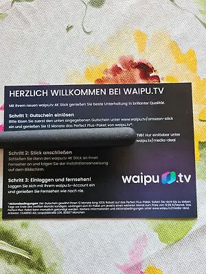 Kaufen WAIPU TV Gutschein 12 Monate Comfort NEU!!! • 98€