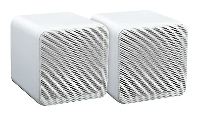 Kaufen 2x Satelliten Regal Lautsprecher Boxen Cubes 80Watt E-Audio B405A Weiss Cube  • 44.44€