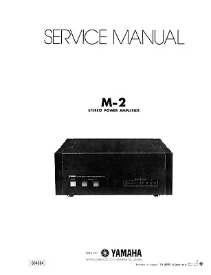 Kaufen Service Manual-Anleitung Für Yamaha M-2  • 11.50€