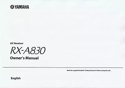 Kaufen Bedienungsanleitung-Operating Instructions Für Yamaha RX-A830  • 16€