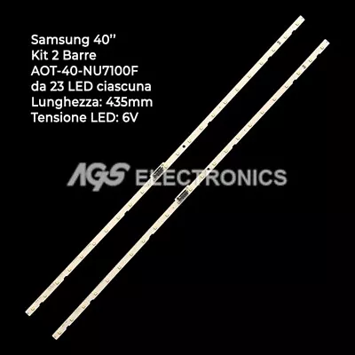 Kaufen Kit 2 Barres Bandes 23 Led-tv Samsung Aot-40-nu7100f Lm41-00549a / 00550a • 37.10€