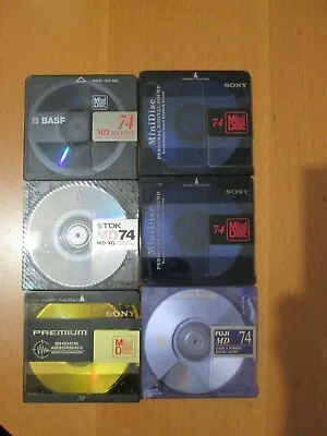 Kaufen 6 Stück MiniDisc MD Mini Disc Mini Disk - 74 Min TOP GETESTET BLANK • 20€