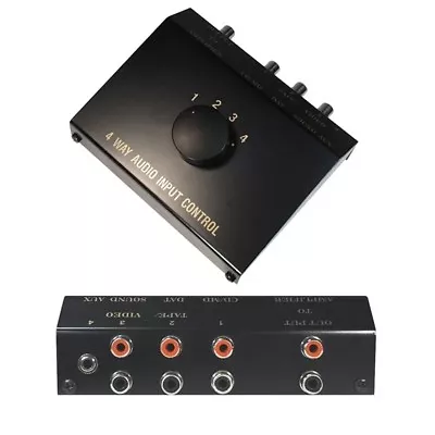 Kaufen Audio Chinch Cinch Klinke Verteiler Umschalter Umschaltbox Switch 4 IN 1 OUT • 23.19€