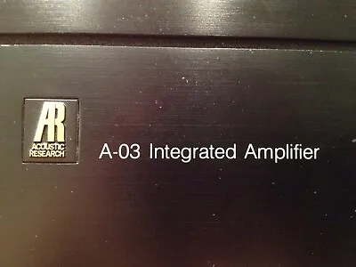 Kaufen Acoustic Research A-03 Stereo Vollverstärker An Bastler • 40€