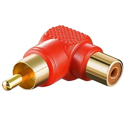 Kaufen Audio Winkel Adapter 90° Cinch Stecker Auf Buchse, Vergoldet Rot • 3.79€