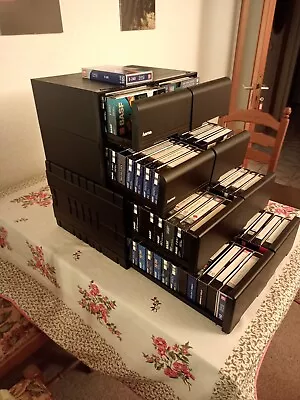Kaufen 4 VHS Aufbewahrungsboxen Mit 71 Eisenbahn Kassetten, Bis Zu 84 Kassetten Möglich • 90€