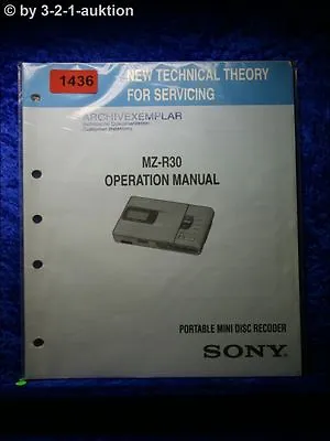 Kaufen Sony Operation Manual MZ R30 Portable Mini Disc Recorder (#1436) • 15.99€