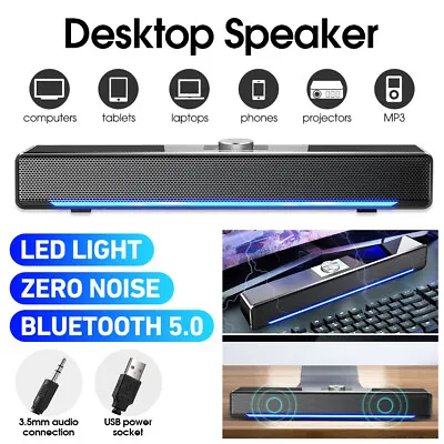 Kaufen Bluetooth Computer Lautsprecher Kompakte Gaming Soundbar Musikbox Für PC Laptop • 17.49€