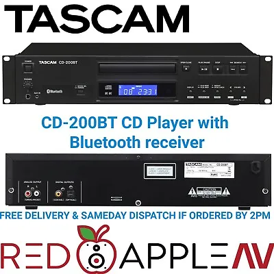 Kaufen Tascam CD-200BT CD-Player Mit Bluetooth-Empfänger Optischer & Koaxial Digitaler Ausgang  • 383.57€