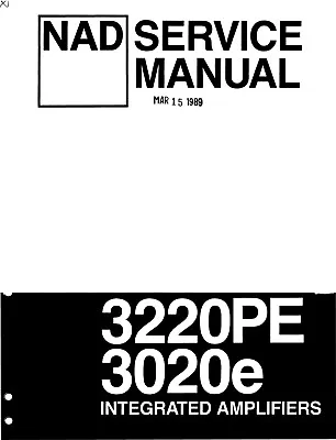 Kaufen Service Manual-Anleitung Für NAD 3020 E, 3220 PE  • 9€