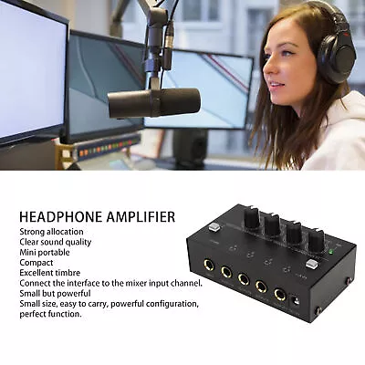 Kaufen 4-Wege-Kopfhörerverstärker Heim-Audio-Verstärker Stereo-Empfänger Metall-Stereo • 27.89€